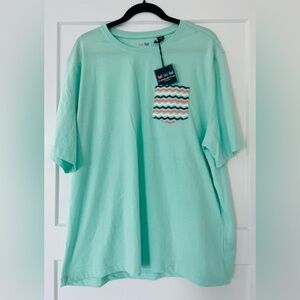 🦀NWT Charleston Threads Mint Green T-Shirt with‎ Chevron Pocket, XXL (Fits XL)
